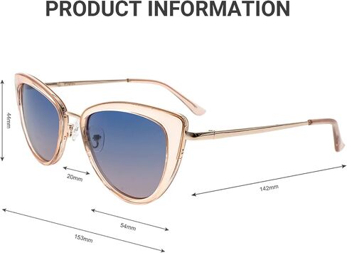 FAA'N 2024 Retro Big Frame Cat Eye Polarized Sunglasses Women with Spring Hinge(Red) in Kuwait