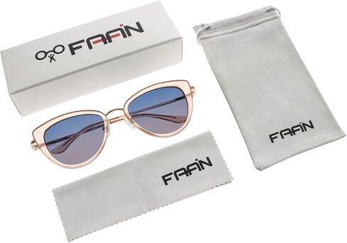 FAA'N 2024 Retro Big Frame Cat Eye Polarized Sunglasses Women with Spring Hinge(Red) in Kuwait