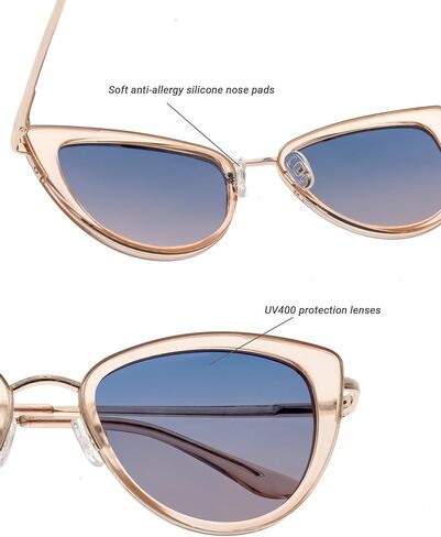 FAA'N 2024 Retro Big Frame Cat Eye Polarized Sunglasses Women with Spring Hinge(Red) in Kuwait