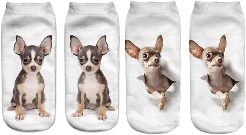 7 Pairs Funny Dog Ankle Socks Novelty Animal No Show Socks for Women (US, Alpha, One Size, Regular, Regular, Funny Pug Dogs) in Saudi Arabia