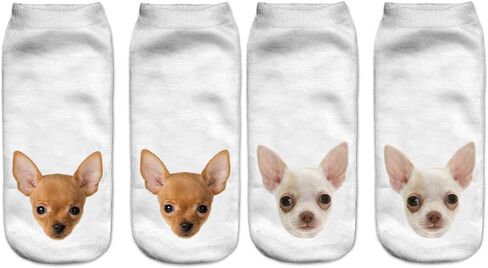 7 Pairs Funny Dog Ankle Socks Novelty Animal No Show Socks for Women (US, Alpha, One Size, Regular, Regular, Funny Pug Dogs) in Saudi Arabia