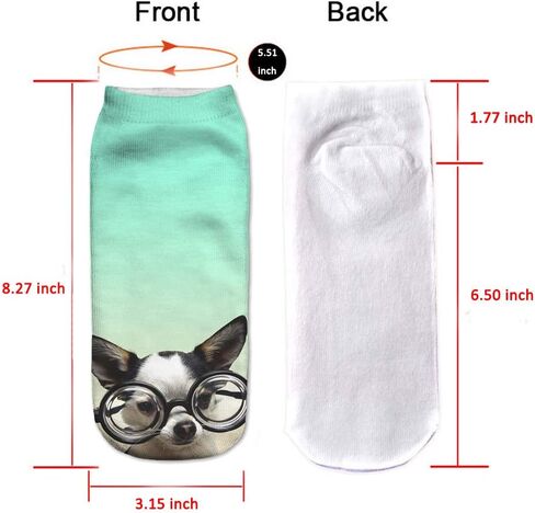 7 Pairs Funny Dog Ankle Socks Novelty Animal No Show Socks for Women (US, Alpha, One Size, Regular, Regular, Funny Pug Dogs) in Saudi Arabia