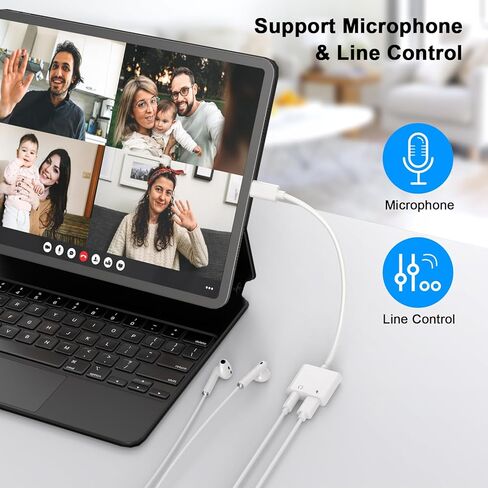 2-Pack Dual USB C Headphone and Charger Adapter, USB-C Audio + Charge Adapter,2-in-1 Type C Audio Adapter w/ USBC 60W PD Fast Charging for iPhone 15/15 Pro, iPad Pro, Galaxy, Note, Google Pixel, LG in Saudi Arabia