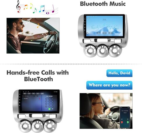 2+32G 10.1-inch Android 12 Car Stereo for Honda Fit 2004-2007 IPS Touchscreen Screen Car Radio with Carplay & Android Auto Support Backup Camera GPS FM Navi BT SWC in Saudi Arabia