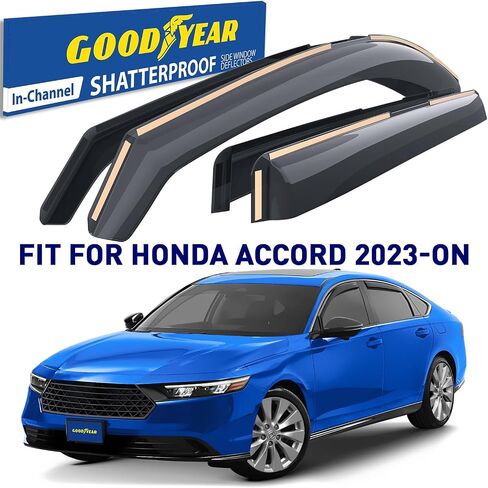 Goodyear Shatterproof in-Channel Window Deflectors for Trucks Chevrolet (Chevy) Colorado/GMC Canyon 2015-2022 Crew Cab, Rain Guards, Window Visors, Vent Deflector,Truck Accessories,4pcs.-GY003429LP in Saudi Arabia