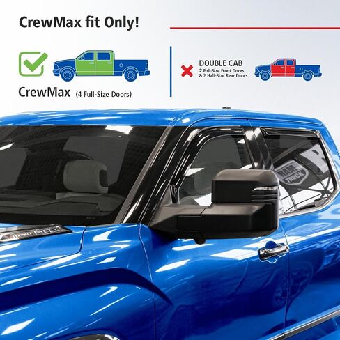 Goodyear Shatterproof in-Channel Window Deflectors for Trucks Chevrolet (Chevy) Colorado/GMC Canyon 2015-2022 Crew Cab, Rain Guards, Window Visors, Vent Deflector,Truck Accessories,4pcs.-GY003429LP in Saudi Arabia