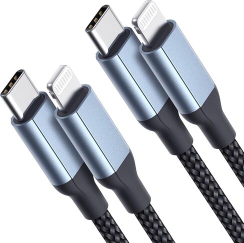 1.5 FT USB C to Lightning Cable Short, 2Pack [MFi Certified] Braided Short Type c to iPhone Cable PD Fast Charging 1.5 Foot C to Lightning Cord for iPhone 14/13/12/11Pro/X/XR/8/7/6s/Plus/SE/iPad in Saudi Arabia