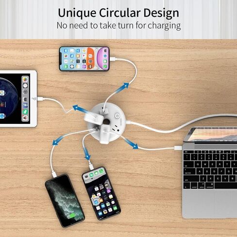 NTONPOWER شريط طاقة أسود بطول 25 قدمًا مع 4 منافذ، ومنفذين USB، وسلك تمديد لسطح المكتب، وحماية من التحميل الزائد، وغطاء ABS + PC مقاوم للحريق in Kuwait