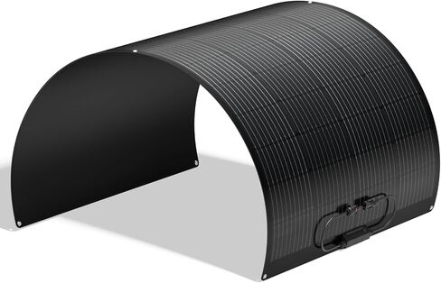 BougeRV Arch 200 Watts Fiberglass Flexible Solar Panel, Portable Bendable 12 Volts 10BB Mono Cell for RV Camping Home Boat Marine Curve Surface Black in Saudi Arabia