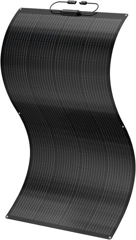 BougeRV Arch 200 Watts Fiberglass Flexible Solar Panel, Portable Bendable 12 Volts 10BB Mono Cell for RV Camping Home Boat Marine Curve Surface Black in Saudi Arabia