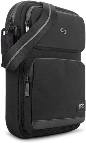 Solo New York Universal Tablet Sling Bag for Women & Men - Crossbody Bag for Travel, Walking, & Hiking, Adjustable Shoulder Strap, Front Zippered Pocket, Fits 12.9" Tablets - Ludlow, Black in Kuwait
