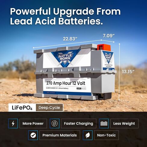 بطاريات باتل بورن ليثيوم أيون (LiFePO4) بطارية ذات دورة عميقة 24 فولت 50 أمبير - استبدال آمن وقوي للمركبات الترفيهية والشاحنات الصغيرة والبحرية والخلايا خارج الشبكة - الخلايا الأسطوانية ونظام إدارة المباني الداخلي in Saudi Arabia