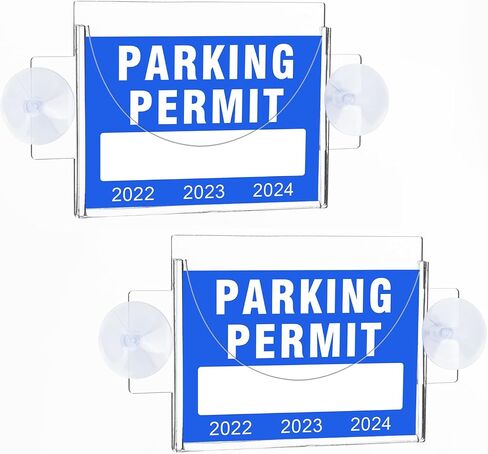 Parking Permit Holder for Car, Clear Car Business Card Holder with Suction Cup, Acrylic Car Windshield Sticker Holder (1PCS) in Kuwait