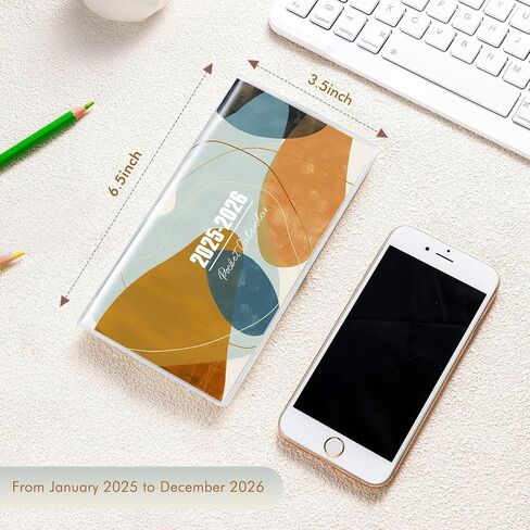 Pocket Calendar 2025-2026,Small Pocket Planner 2025-2026 for Purse3.5x6.5In, 24 Month Organizer from Jan 2025 -December 2026 (Bulterfly) in Saudi Arabia