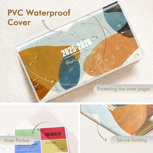 Pocket Calendar 2025-2026,Small Pocket Planner 2025-2026 for Purse3.5x6.5In, 24 Month Organizer from Jan 2025 -December 2026 (Bulterfly) in Saudi Arabia