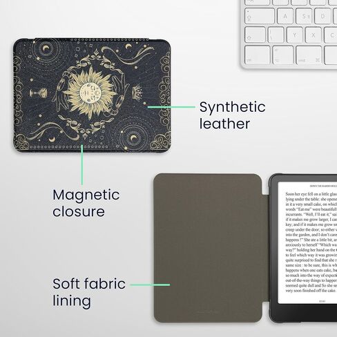 حافظة kwmobile متوافقة مع Amazon Kindle Paperwhite 11. حافظة الجيل 2021 - غطاء القارئ الإلكتروني - زهور عتيقة برتقالي/أحمر/أبيض in Kuwait