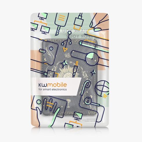 حافظة kwmobile متوافقة مع Amazon Kindle Paperwhite 11. حافظة الجيل 2021 - غطاء القارئ الإلكتروني - زهور عتيقة برتقالي/أحمر/أبيض in Kuwait