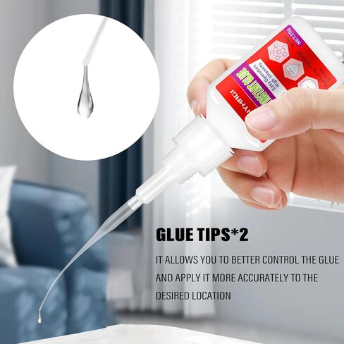 Super Glue for Plastic, 2 Pack Clear Plastic Glue Designed for Plastic to Plastic Bonding, Waterproof, Heat-Resistant, Strongest Plastic Glue for Repairing Plastic, DIY, Model Plastic in Kuwait