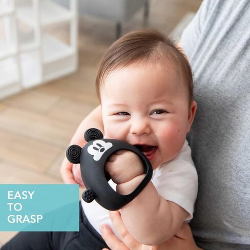Bumkins Disney Baby Silicone Undroppable Teething Mitt, Freezer Toy Teether Keys, Soft Flexible Platinum Silicone Pacifier to Chew, Cool Teether Gum Relief, Essential Babies 3 Months, Winnie The Pooh in Kuwait