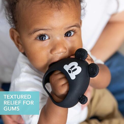 Bumkins Disney Baby Silicone Undroppable Teething Mitt, Freezer Toy Teether Keys, Soft Flexible Platinum Silicone Pacifier to Chew, Cool Teether Gum Relief, Essential Babies 3 Months, Winnie The Pooh in Kuwait