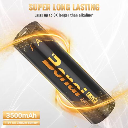 بطاريات ليثيوم BONAI AAA، 1.5 فولت 1200 مللي أمبير في الساعة، بطاريات AAA ثلاثية تدوم طويلاً - قوة مطلقة للأجهزة عالية التصريف، غير قابلة لإعادة الشحن (8 عبوات) in Saudi Arabia