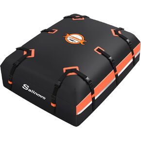 Sailnovo Car Rooftop Cargo Carrier 21 Cubic Feet, Waterproof 1000D PVC Car Roof Bag with Anti-Slip Mat, Combination Lock, Storage Bag, Door Hooks & Tie-Down Strap fit Vehicle with/Without Luggage Rack