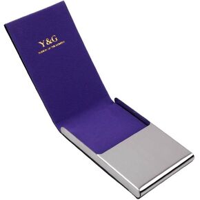 Y&G CC1019 Orange Business Shandmade Fashion Casual Guys Handmade Card Holder Black Leather Card Case Presents Fine Goods