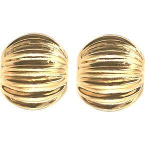 Kenneth Jay Lane Gold Clip-On Button Earrings
