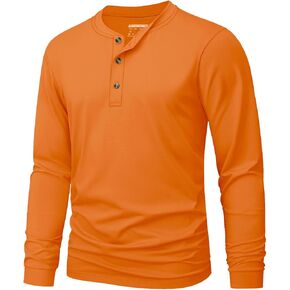 MAGNIVIT Men's Long Sleeve Henley Shirts 3-Button Fall Casual Cotton T-Shirts Moisture Wicking Basic Tops