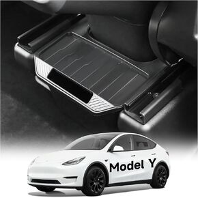 For 2024 2023 2022 Tesla Model Y Accessories, Rear Trunk Organizer Storage Bins with Lids, Side Storage Box, Black ABS Waterproof (For 5-Seater, After July 2022)