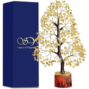 Handmade 7 Chakra Crystal Tree of Life for Healing, Positive Energy, Good Luck, Money, Spiritual Gift for Women & Men, Yoga & Meditation Room Decor, Decoration for Home & Office