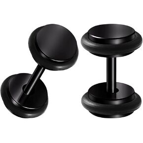 Pair of Black Anodized ฺBlack O-Rings Piercing Jewelry Fake Ear Plug Cheater Earring Lobe