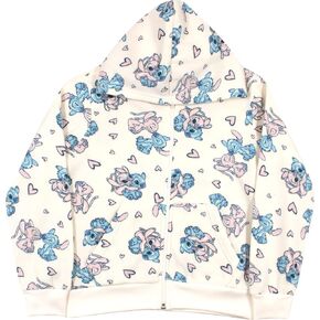 Disney Characters Minnie Mouse Daisy Duck Lilo & Stitch Girls Zip-Up Hoodie, Hooded Sweatshirt for Kids and Toddlers