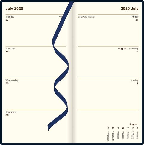 Letts of London® Signature 2025 Weekly/Monthly Planner, 12 Months, January to December, Bonded Leather, Slim Size, 6.625" x 3.25", English, Blue (C38SUBE-25) in Saudi Arabia