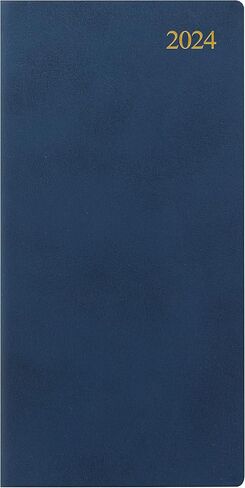 Letts of London® Signature 2025 Weekly/Monthly Planner, 12 Months, January to December, Bonded Leather, Slim Size, 6.625" x 3.25", English, Blue (C38SUBE-25) in Saudi Arabia