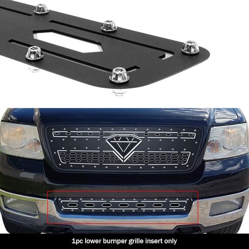 APS Premium Stainless Steel Black Mesh Grille Insert Compatible with Ford F-150 2004-2005 Lower Bumper N19-H15357F in Saudi Arabia