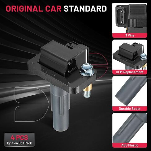 BDFHYK 4 Ignition Coil Pack UF665 and 4 Iridium Spark Plug 93893 Compatible with Subaru WRX STI Impreza Forester Legacy H4 2.5L 2010 2011 2012 2013 2014 2015 2016 2017 2018 Coil for COP583 5C2100 C884 in Saudi Arabia