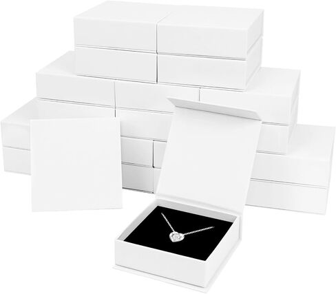 Jewelry Gift Boxes, 5 Pack 3.5×3.5x.1 Inch Necklace Earring Gift Boxes, Small Gift Boxes with Lids for Necklace Ring Earring Display Box (White) in Saudi Arabia