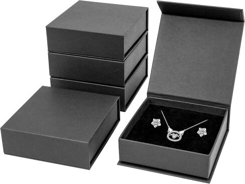 Jewelry Gift Boxes, 5 Pack 3.5×3.5x.1 Inch Necklace Earring Gift Boxes, Small Gift Boxes with Lids for Necklace Ring Earring Display Box (White) in Saudi Arabia