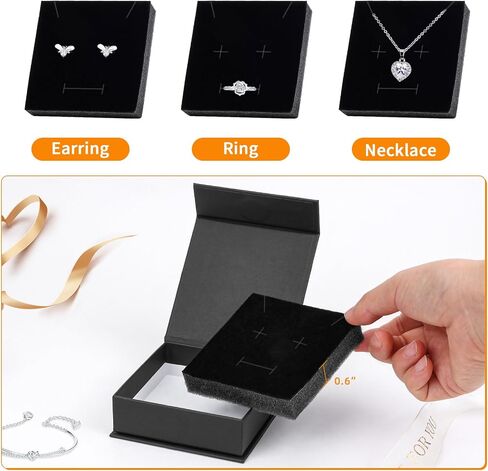 Jewelry Gift Boxes, 5 Pack 3.5×3.5x.1 Inch Necklace Earring Gift Boxes, Small Gift Boxes with Lids for Necklace Ring Earring Display Box (White) in Saudi Arabia