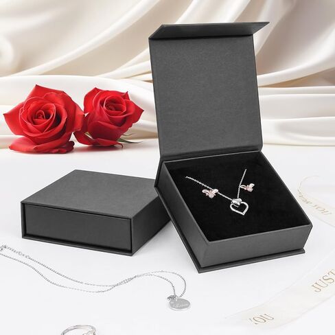 Jewelry Gift Boxes, 5 Pack 3.5×3.5x.1 Inch Necklace Earring Gift Boxes, Small Gift Boxes with Lids for Necklace Ring Earring Display Box (White) in Saudi Arabia