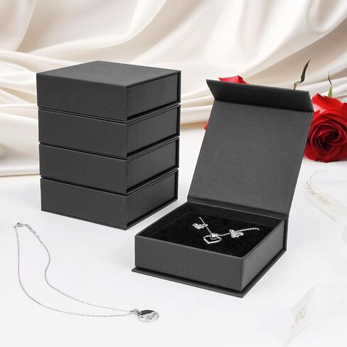 Jewelry Gift Boxes, 5 Pack 3.5×3.5x.1 Inch Necklace Earring Gift Boxes, Small Gift Boxes with Lids for Necklace Ring Earring Display Box (White) in Saudi Arabia