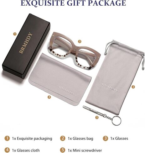 نظارات مربعة كبيرة الحجم للنساء، نظارات عصرية بإطار سميك أزرق فاتح، نظارات سوداء عصرية in Kuwait