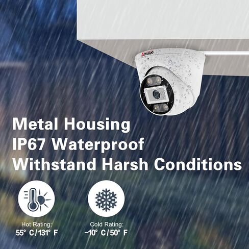 Outdoor/Indoor PoE Security Camera System, (2-Way Audio/AI Face Detection/IR Night Vision/Vehicle Detection) with Microphone and Speaker, 8 NVR, 8 CCTV, Metal Case, 2 TB HDD in Saudi Arabia