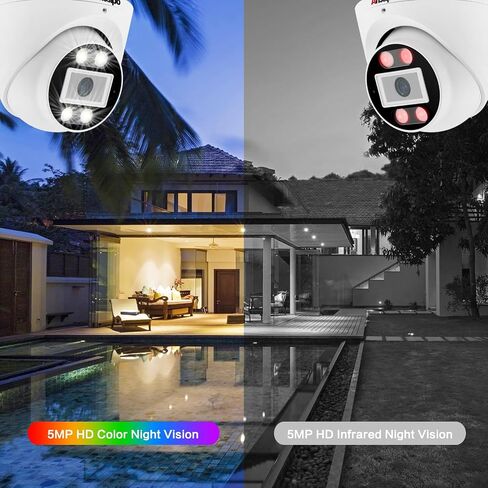 Outdoor/Indoor PoE Security Camera System, (2-Way Audio/AI Face Detection/IR Night Vision/Vehicle Detection) with Microphone and Speaker, 8 NVR, 8 CCTV, Metal Case, 2 TB HDD in Saudi Arabia