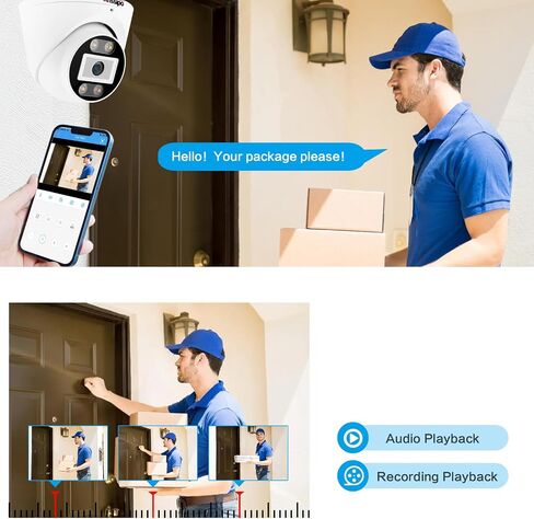 Outdoor/Indoor PoE Security Camera System, (2-Way Audio/AI Face Detection/IR Night Vision/Vehicle Detection) with Microphone and Speaker, 8 NVR, 8 CCTV, Metal Case, 2 TB HDD in Saudi Arabia