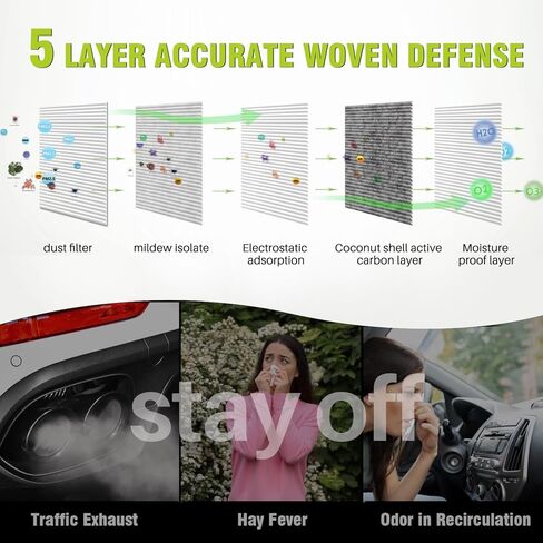 فلتر هواء المقصورة - بديل الكربون المنشط بقشرة جوز الهند لركاب السيارة CF10743، CP743 - ينطبق على دودج جراند كارافان/إنفينيتي Q50/QX80/EX35/ نيسان أرمادا GT-R، المزيد+ in Kuwait