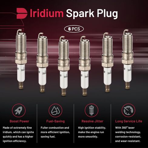 BDFHYK Set of 4 Iridium Spark Plug Compatible with Hyundai Equus Genesis Santa Fe Sport Sonata Tucson,Kia Optima Sorento Sportage Borrego,2.4L 4.6L 5.0L L4 V8,Replacement for XP6203 SILZKR6B10E SP1040 in Saudi Arabia