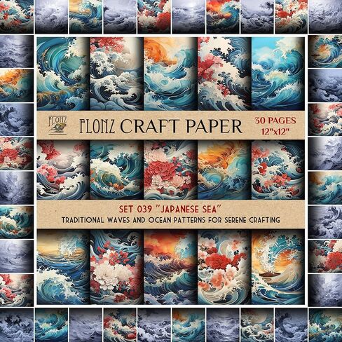 Scrapbook Paper (30 pages 12"x12") Klimt-Inspired Blooms: Artistic Floral Patterns for Sophisticated Craft Creations FLONZ Vintage Styled Double Sided Paper Pad for Craft Cardmaking in Saudi Arabia