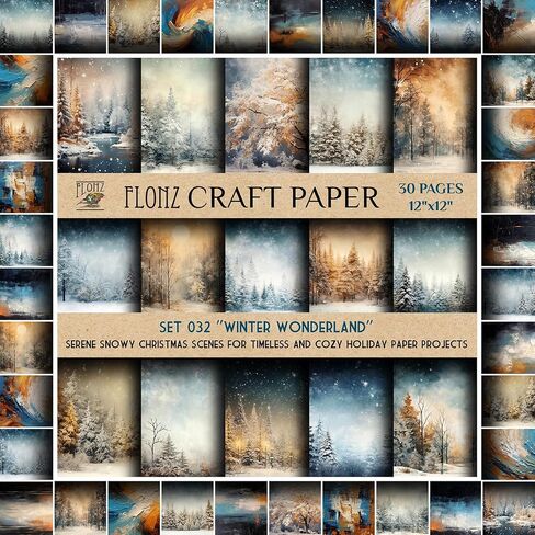 Scrapbook Paper (30 pages 12"x12") Klimt-Inspired Blooms: Artistic Floral Patterns for Sophisticated Craft Creations FLONZ Vintage Styled Double Sided Paper Pad for Craft Cardmaking in Saudi Arabia